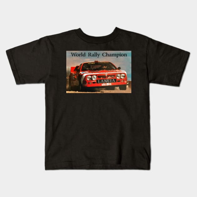 RALLY CHAMPION 1983 Kids T-Shirt by retroracing